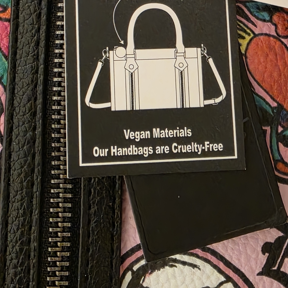 Ed Hardy Pink Skull Floral Hearts Women's Bag Satchel Crossbody NWT Retail $99 - Picture 5 of 16